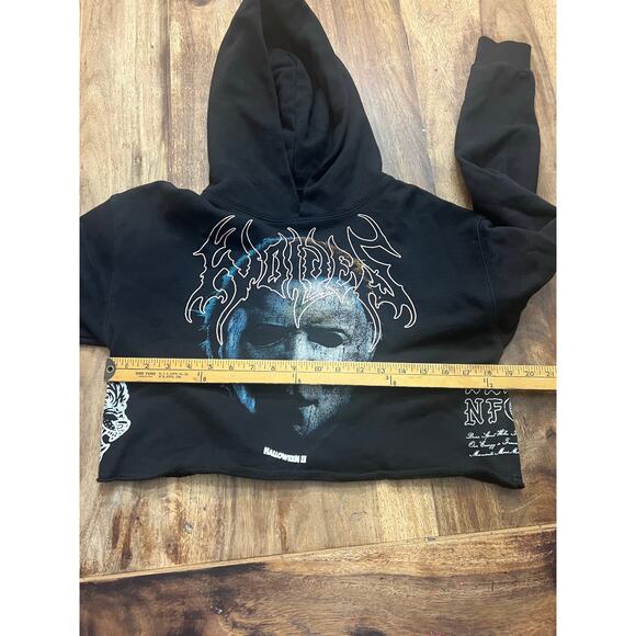 Darc Sport X Halloween Hoodie Michael Myers “it's Time” Pierce Cropped Size S - Picture 8 of 8